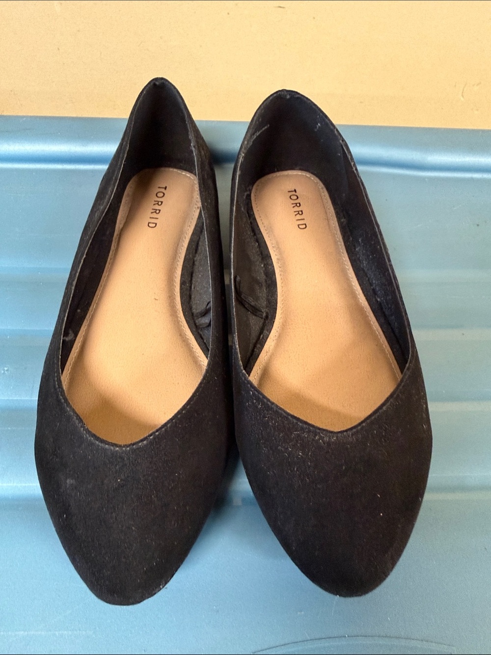 torrid Black Pointed-Toe Suede-Look Flats